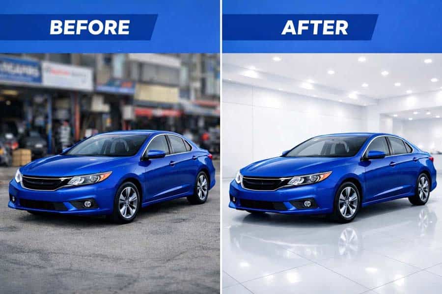 Car background replacement service for dealerships